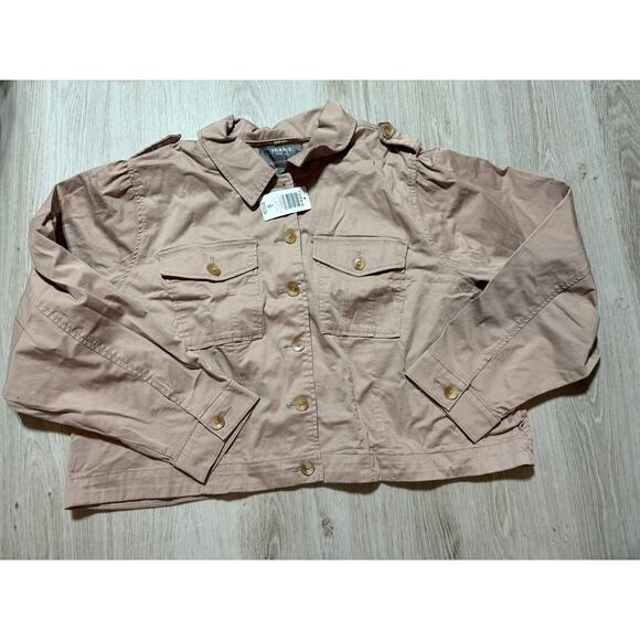 New Womens Torrid Size 4 Lightweight Twill‎ Army Trucker Jacket - Picture 8 of 8